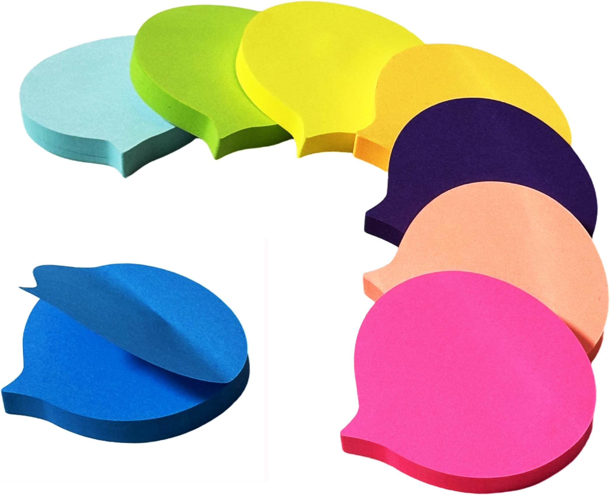 Colorful Bubble Sticky Notes, 8 Pack (100 Sheets/Pad), 3x3 Inch, Reusable & Strong Adhesion, Bright Colors Self-Stick Note Pads (Bubble)