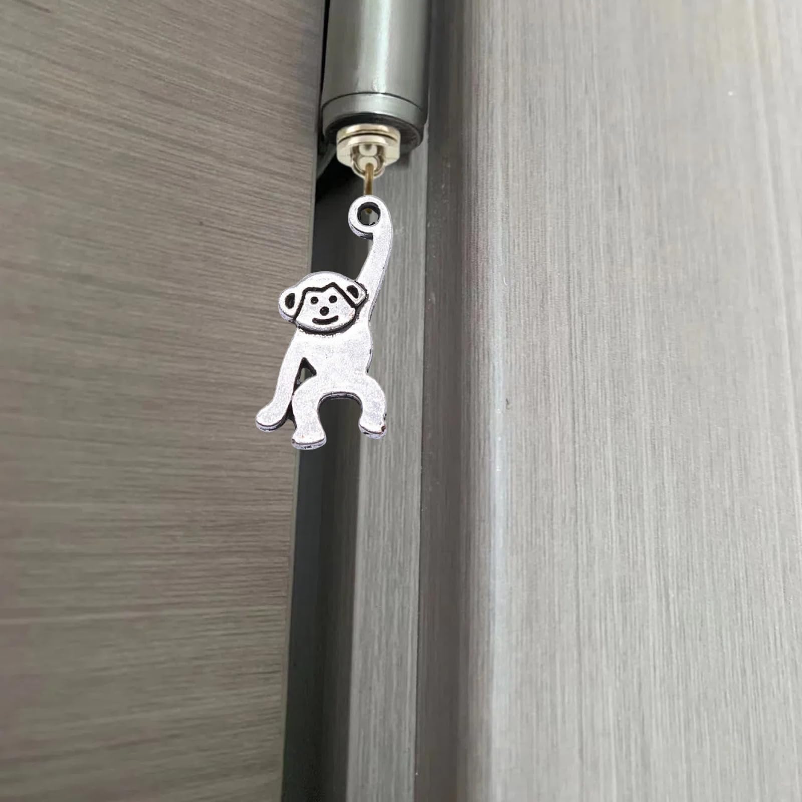 Silver Hinge Head Home Decoration Monkey,Magnetic Hinge Dropper Hanging,Magnetic Hinge Head Toppers,Door Hinge Pin Topper
