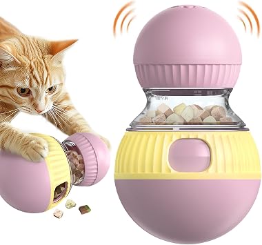 TLKNG Cat Enrichment Toy, Treat Dispenser Ball for Indoor Kitten Puzzle Toy
