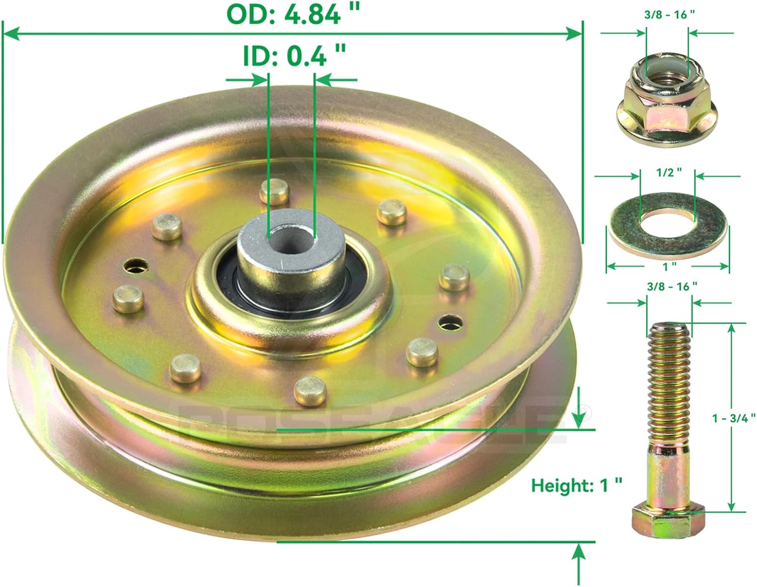 3 Pack 918-05016 Spindle Assembly with 756-04129B Idler Pulley Replaces 918 05016, 918-04825B for Cub Cadet LTX1050, LTX 1050 KW, LTX1050VT, SLTX1050 50" Lawn Tractors