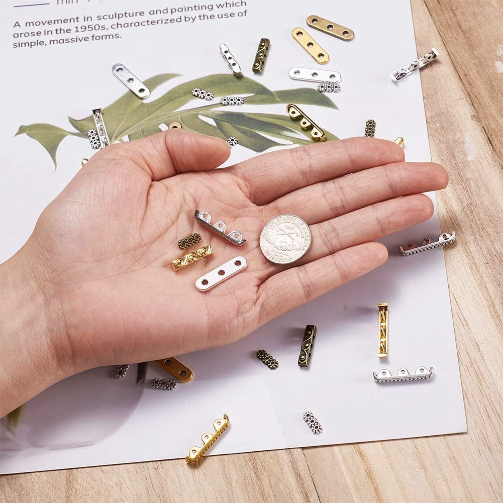 PandaHall Lot De 100 Embouts En Laiton Pour Perles - Platine - 7 X 4 Mm