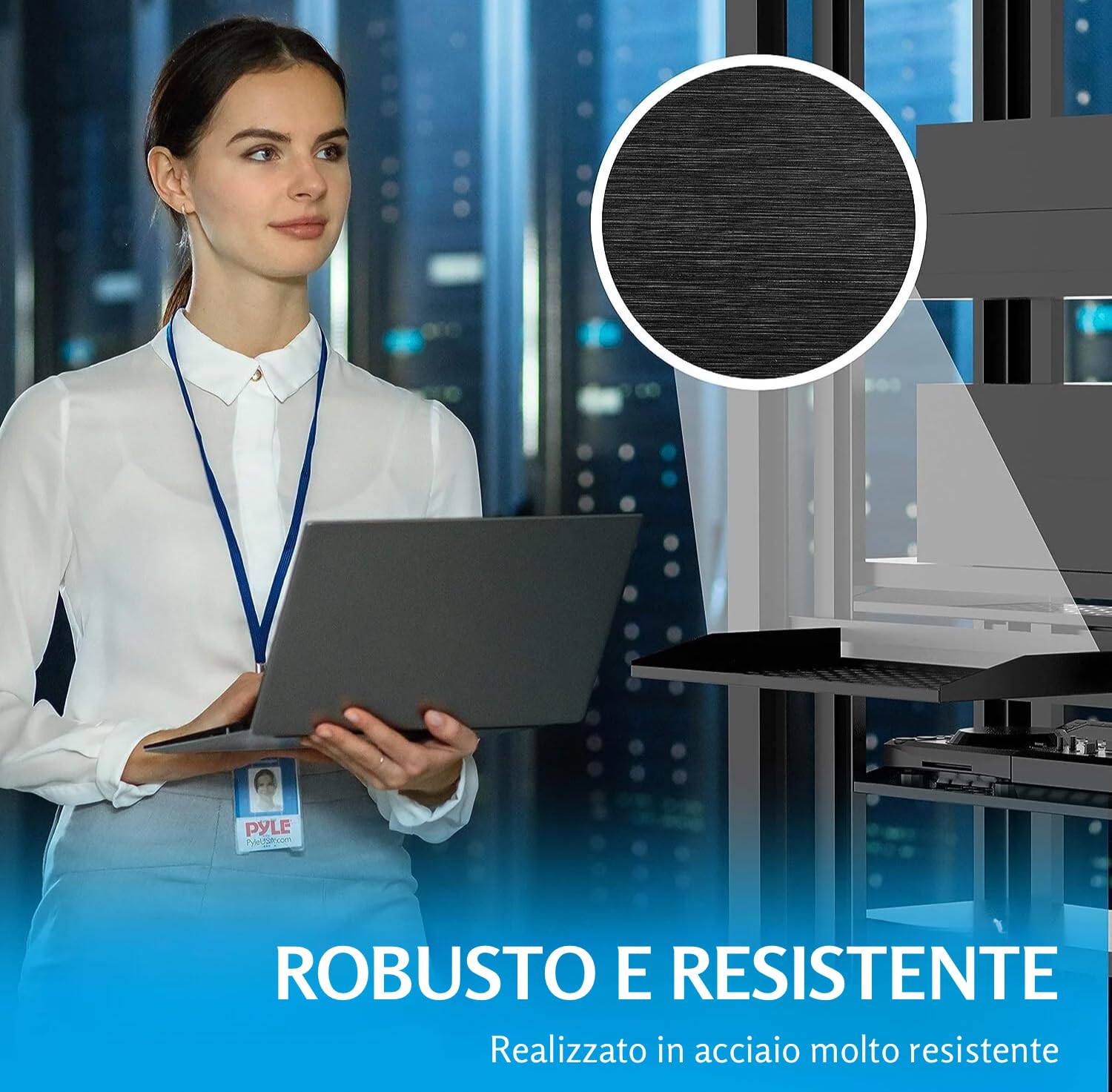 Pyle 2 Pezzi Mensola per Rack 48 cm 1U, Armadio Rack Ventilata, Nero