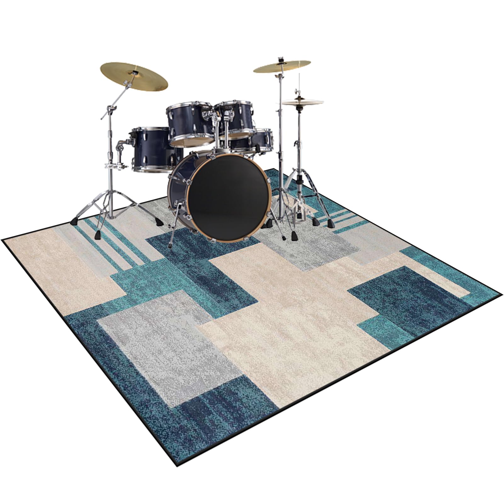 Rxibefuw Color-56 Soundproof Carpet Drum Rug Drum Kit Mat Non-Slip Bass Drum Snare Floor Mat Professional Drum Carpet Musical Instrument Drum Mat E-Drum Rug Sound-Absorbing Mat For Electronic Drum 160 X 120 Cm