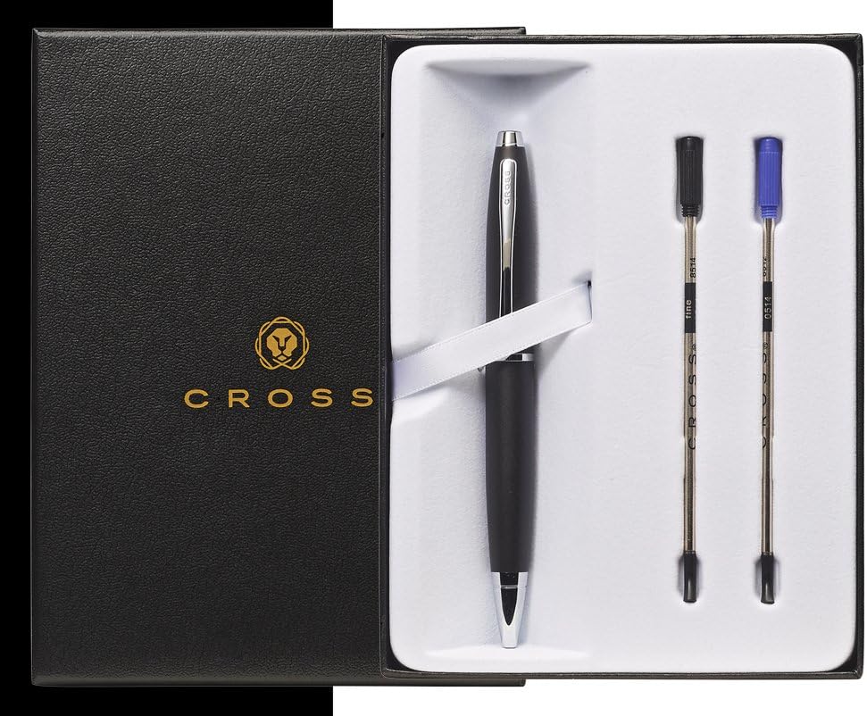 Cross Calais Refillable Ballpoint Pen, Medium Ballpen, Includes 2 Bonus Refills, Premium Gift Box - Matte Black