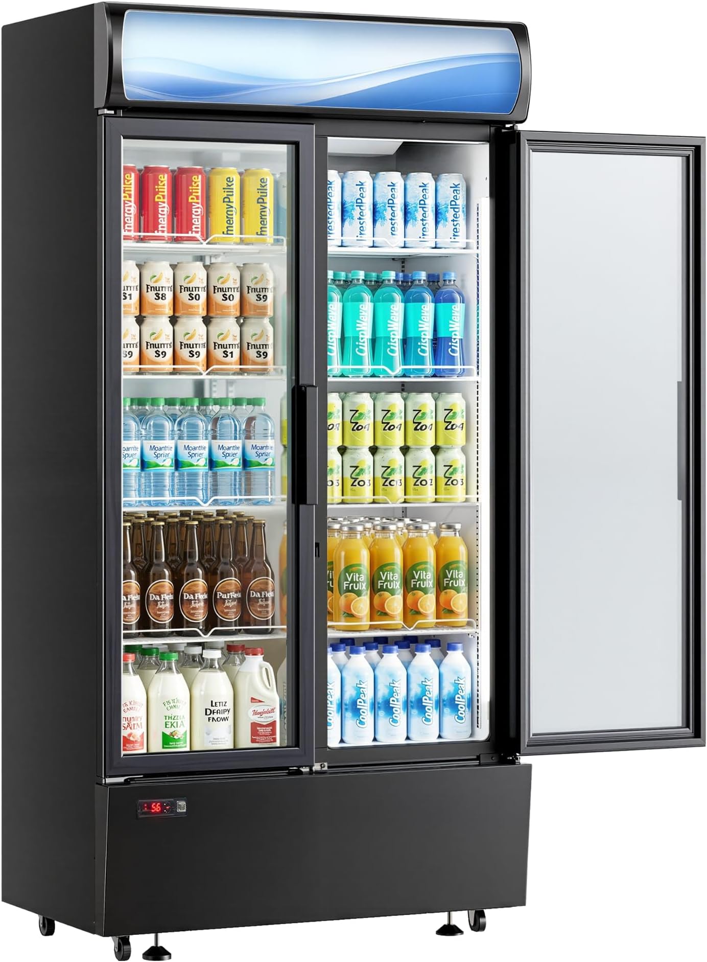 21 Cu.Ft Commercial Display Refrigerator with Double Glass Doors