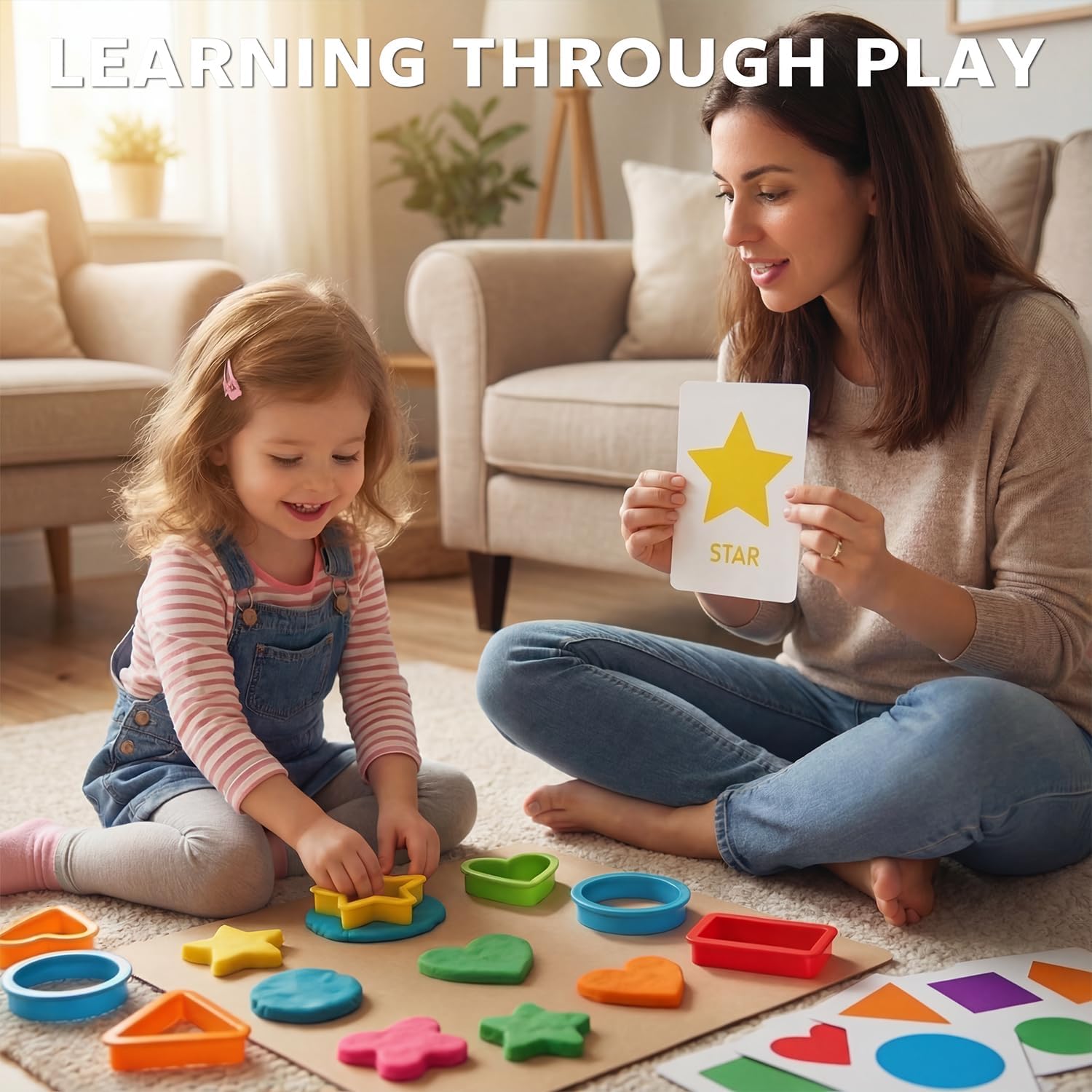 55 Pcs Alphabet & Number Dough Tool Set – Clay Play Kit for Kids with Rolling Pins, Geometric Cutters & Letter Molds, Modeling Accessories for Creative Learning