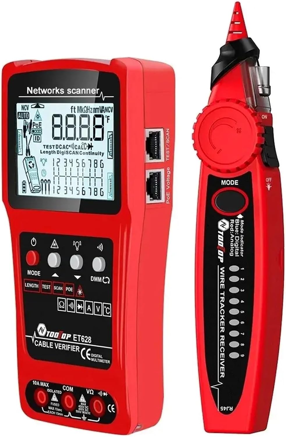 Close-up of TOOLTOP ET628 transmitter controls and display