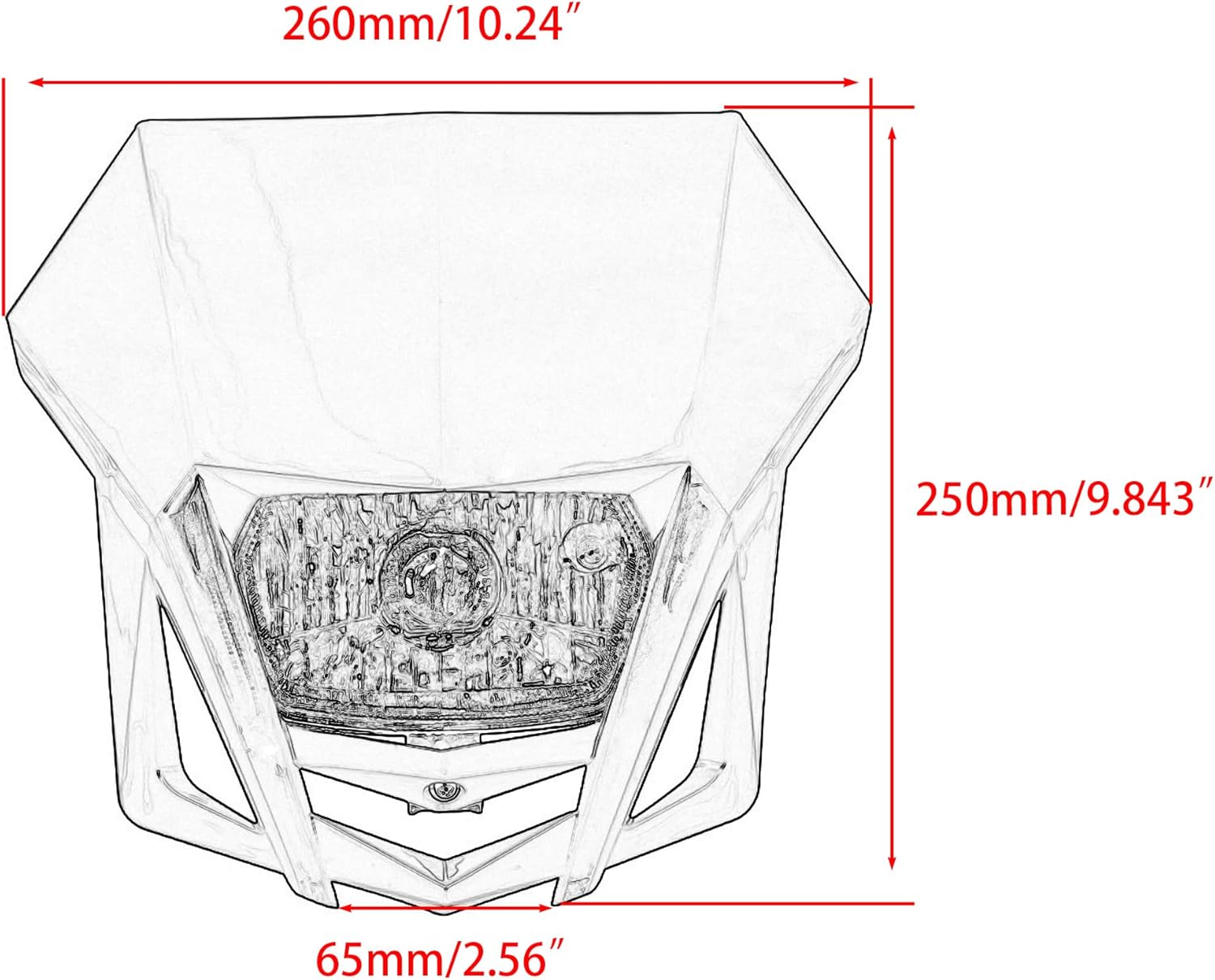 Dirt Bike Halogen Headlight,Motorcycle Front Headlamp Kit Compatible with KLX XR CRF DRZ RMZ RM WR YZ XT XT TTR 85 125 150 230 250 450 F X-White