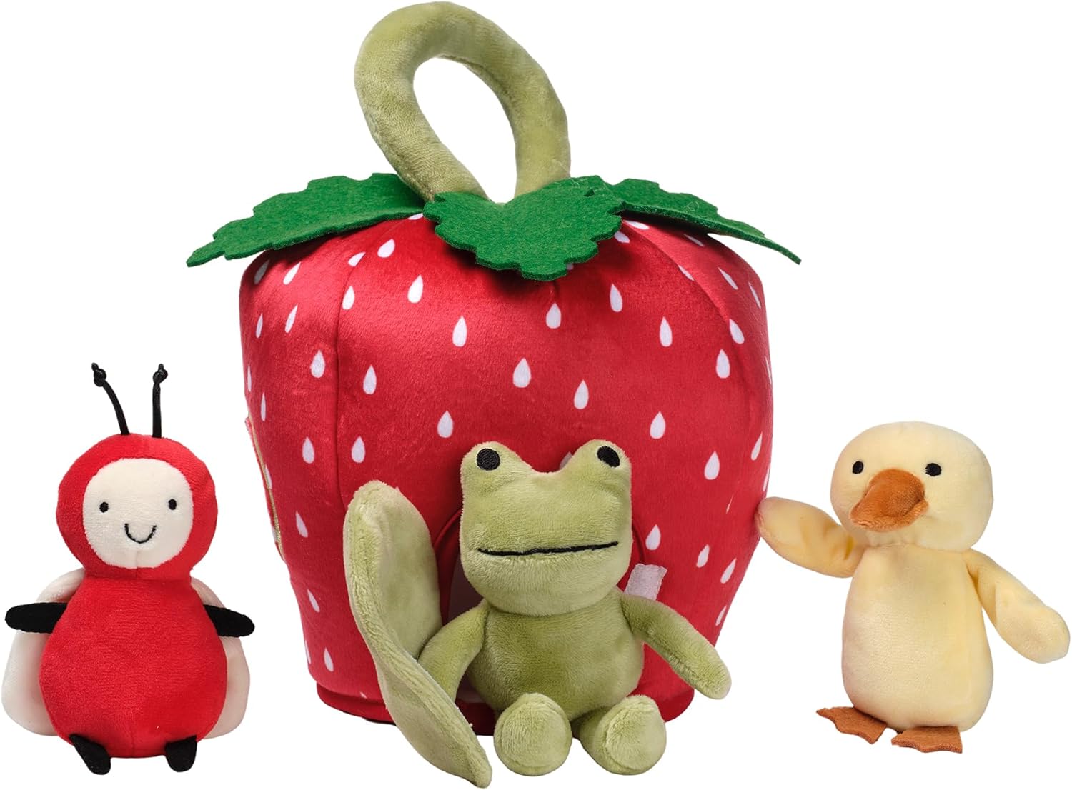 Lambs & Ivy Strawberry Soft Plush Interactive Play Set with Stuffed Animal Toys