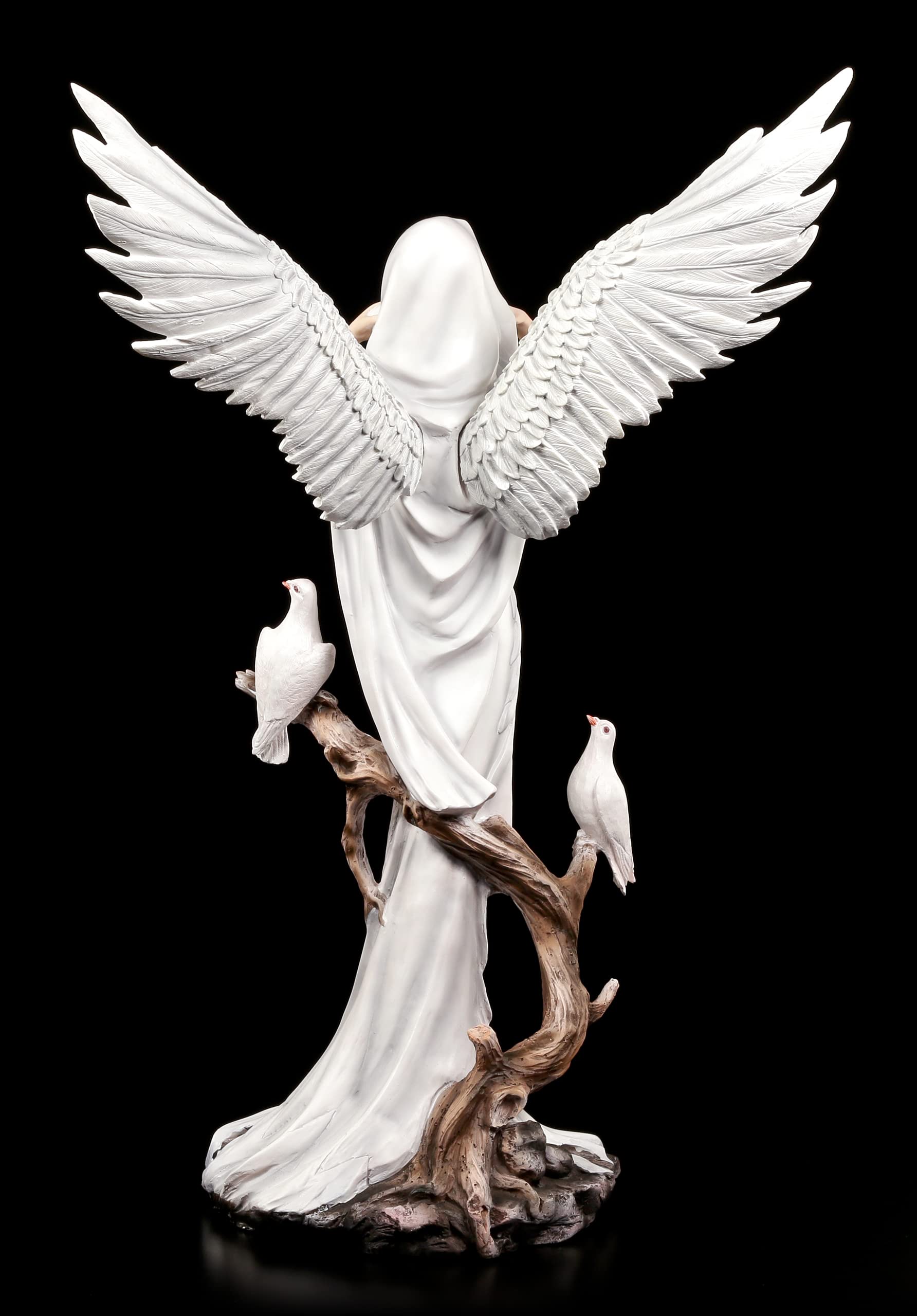 Figura de ángel de la luz con palomas 61 cm | Estatua de fantasía elfo