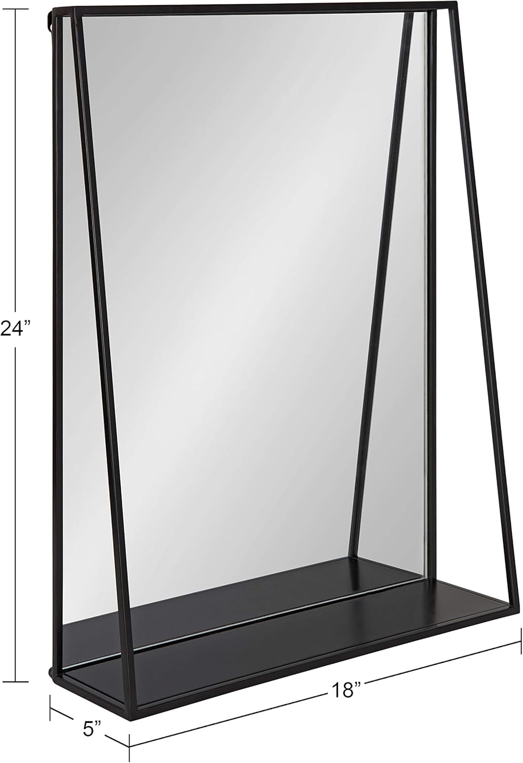 Prоmо 40% оƒƒ Kate and Laurel Lintz Modern Mirror with Storage Shelf, 18 x 24, Black 🛒 Crаzу Dеаlѕ Kate and Laurel Lintz Modern Mirror with Storage Shelf, 18 x 24, Black