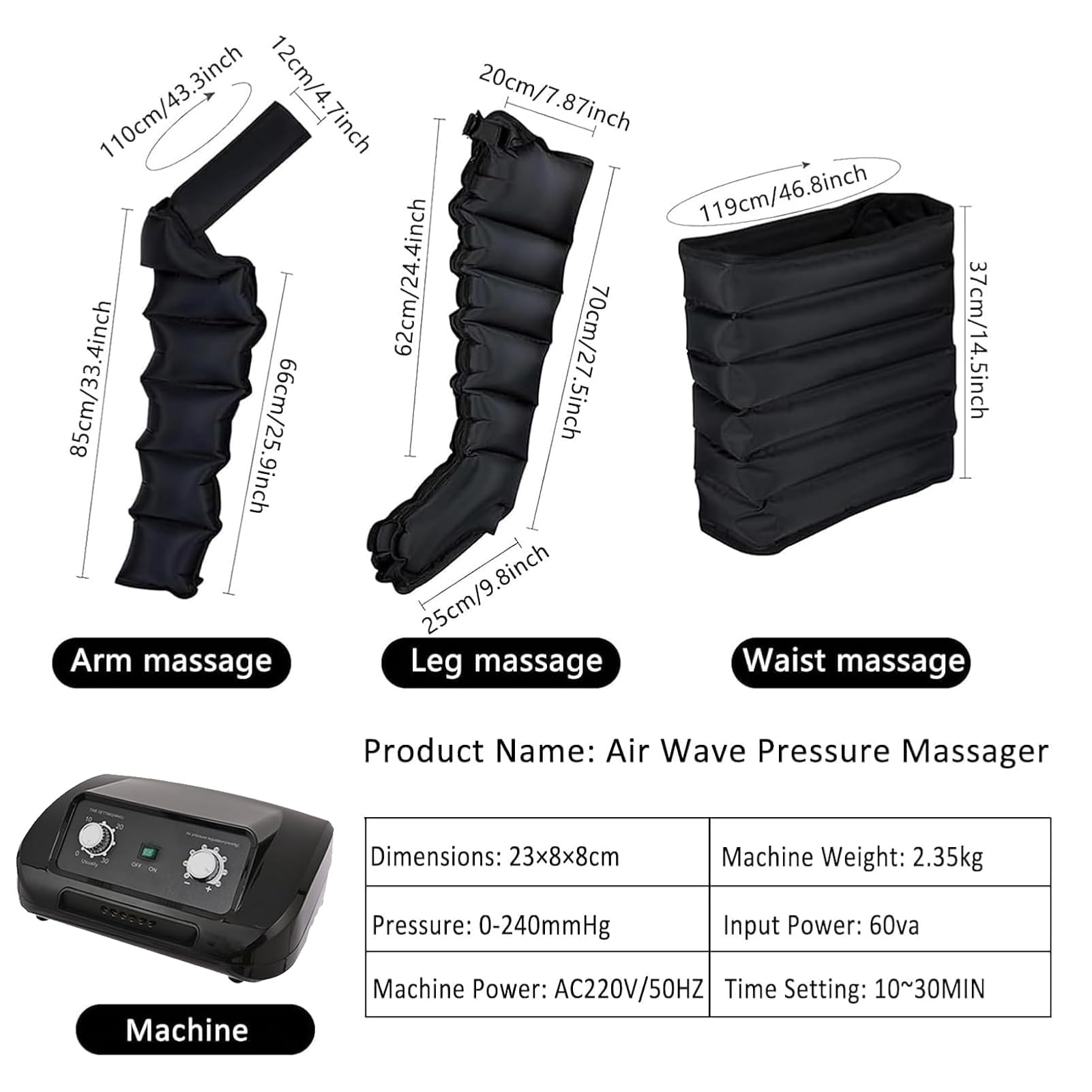 Buty PressotheRapie, L/XL, drenaż limfatyczny, przyrząd do masażu, pełny zespół, masaż i relaks, łatwe w użyciu, profesjonalna wydajność