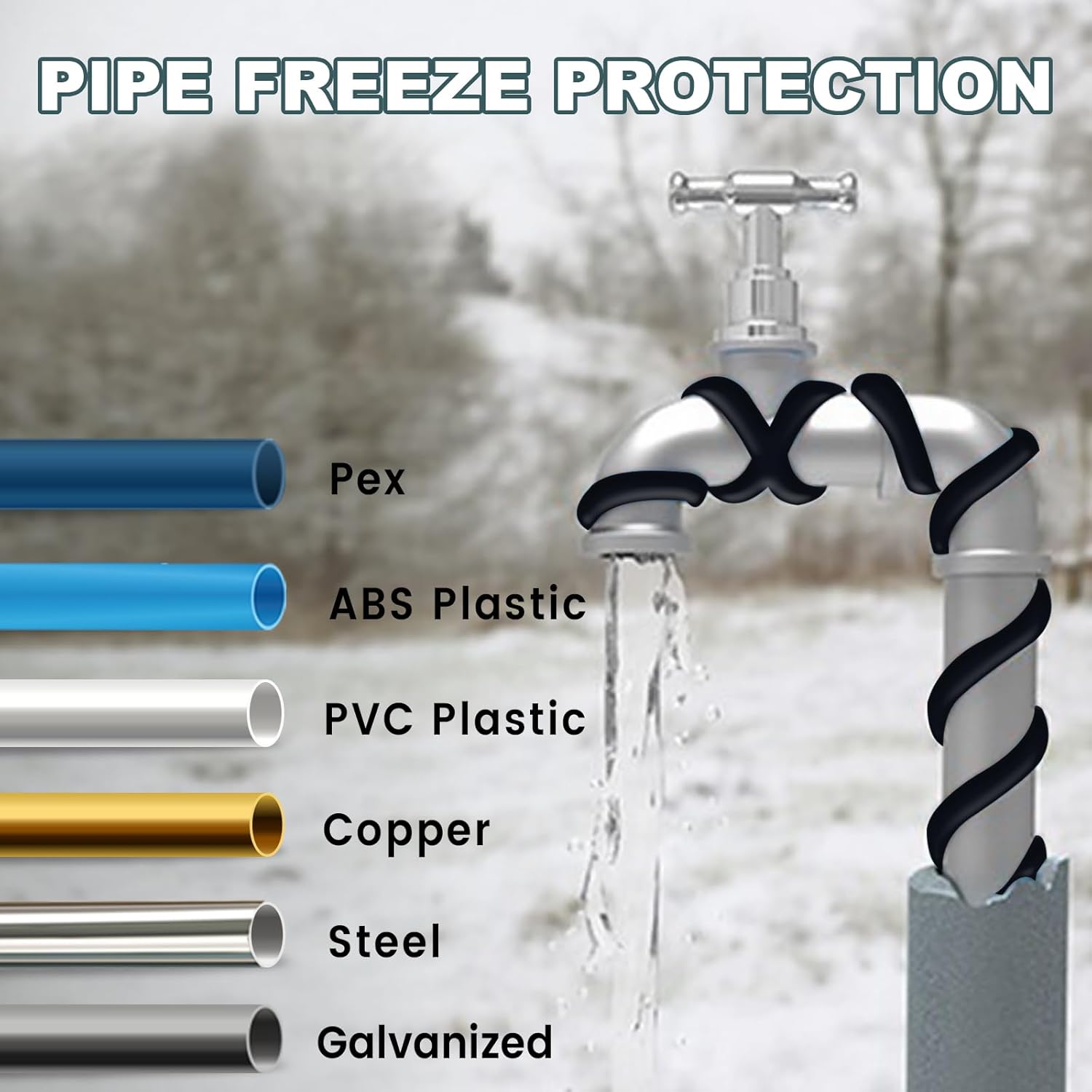 Electric Heat Cable for Roofs and Gutters with Clips and Spacers, 80Ft. 120V Self Regulating Gutter Heat Tape for Ice Dam & Pipe Freeze Prevention with 10ft Power Cold-Lighted Plug