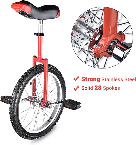 Miniatura 36 de AW Rueda de 16/18/20/24 pulgadas, asiento ajustable para exteriores, para adultos, niños, deportes al aire libre, ejercicio de fitness, para elegir