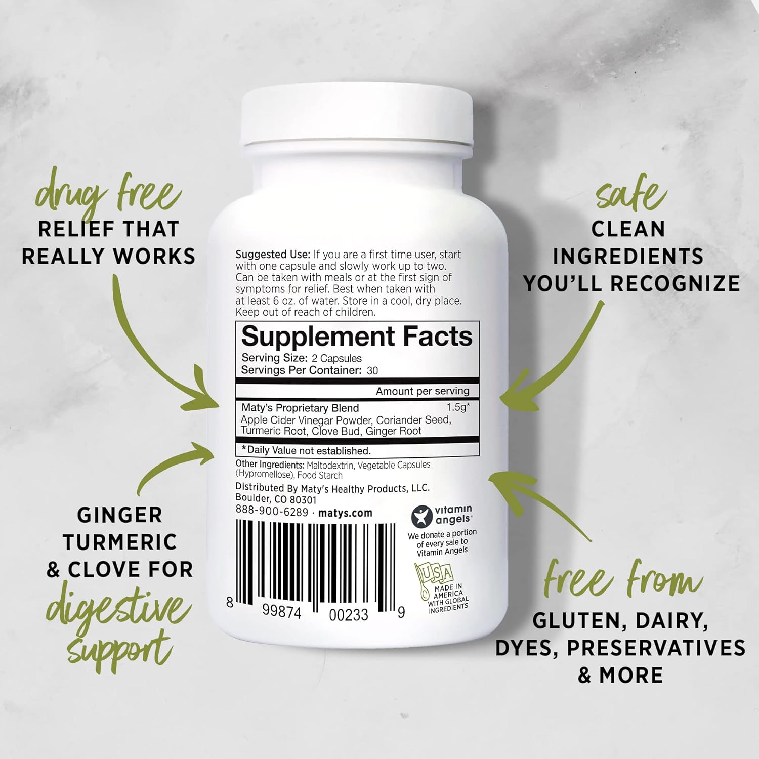 Buy Maty’s Acid & Indigestion Relief Capsules Safe & Effective, All