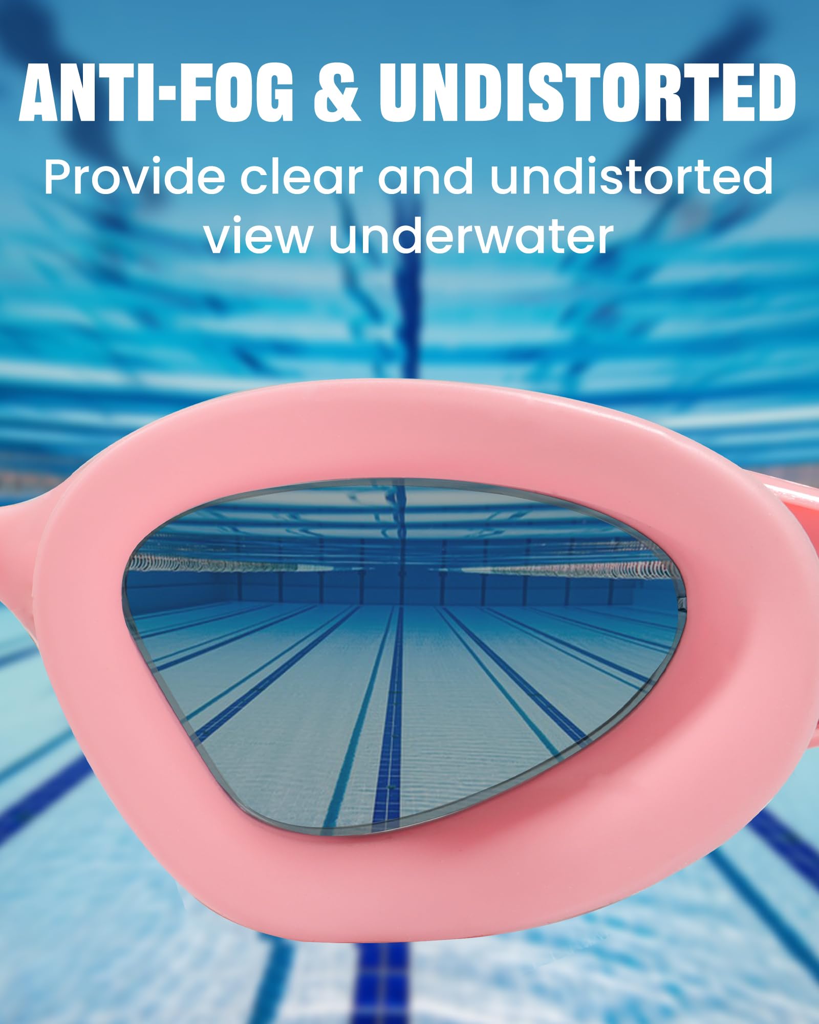 Keary Schwimmbrille für Erwachsene, Schwimmbrille für Männer und Frauen, Jugendliche, UV-Schutz, Anti-Beschlag, Pool-Wasserbrille
