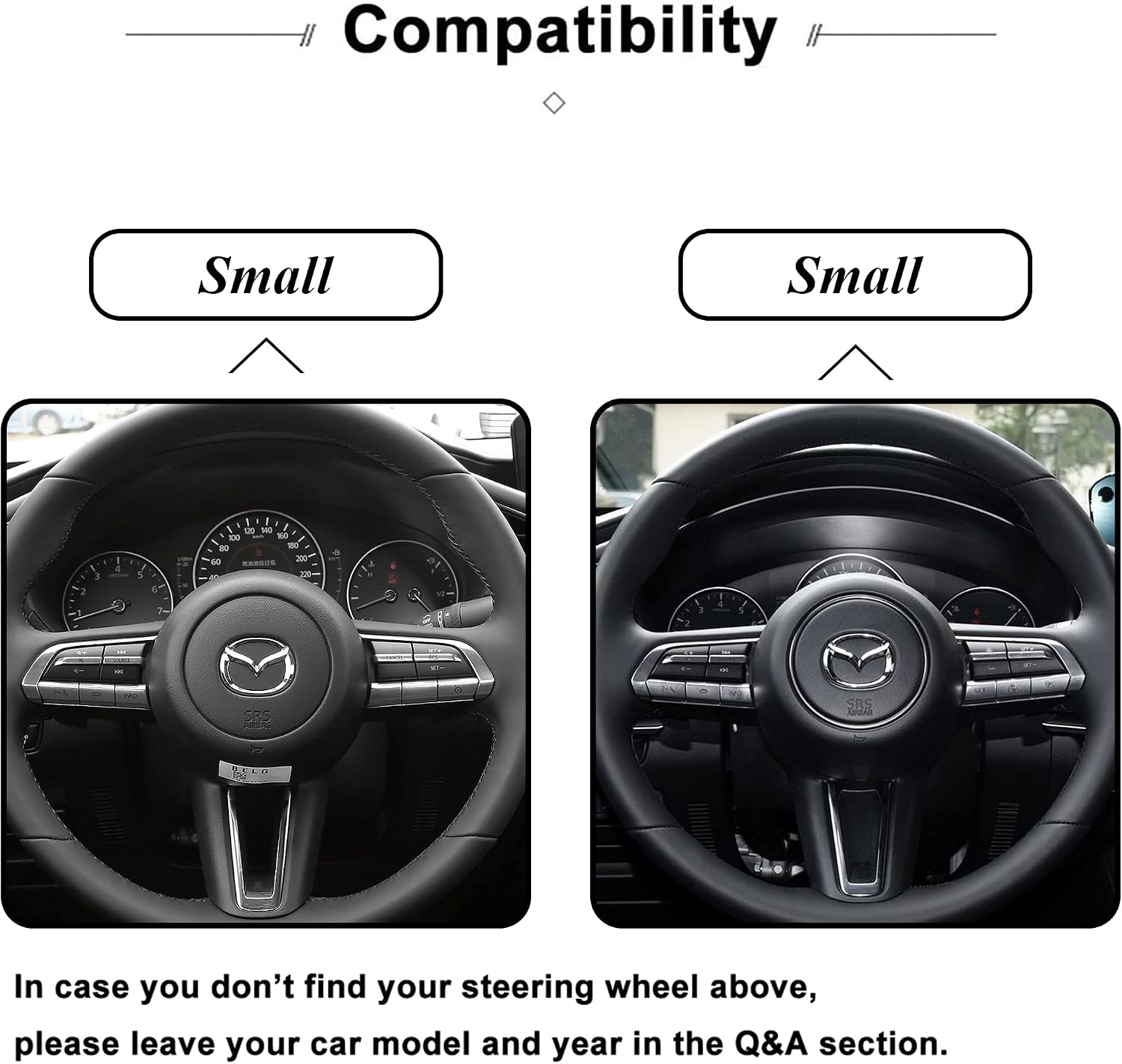 TopDall Steering Wheel Bling Crystal Shiny Accessory Interior Sticker Decal Compatible for Mazda