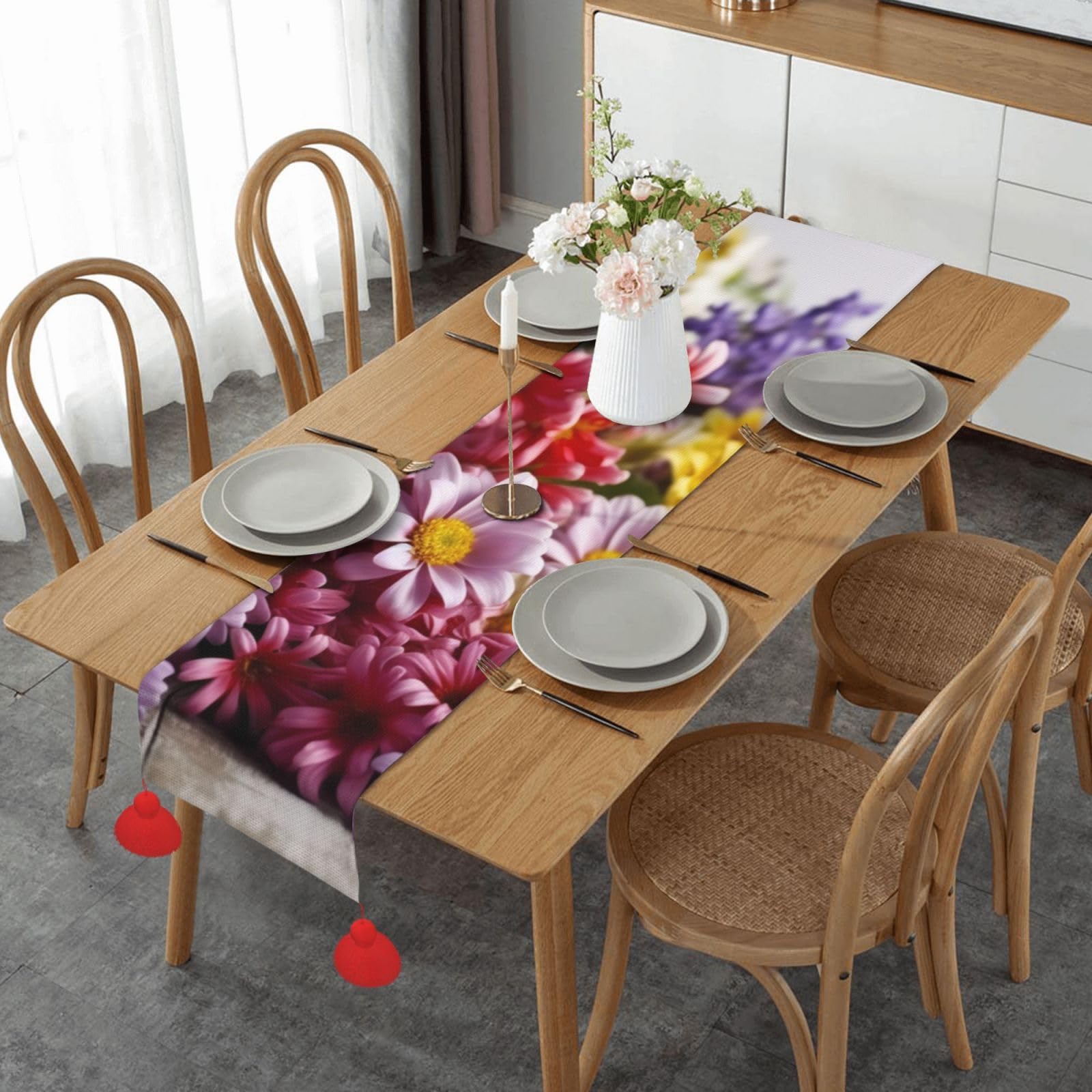 Chemin de table en lin lavable pour habiller une table de fête sans effort (35x152cm)