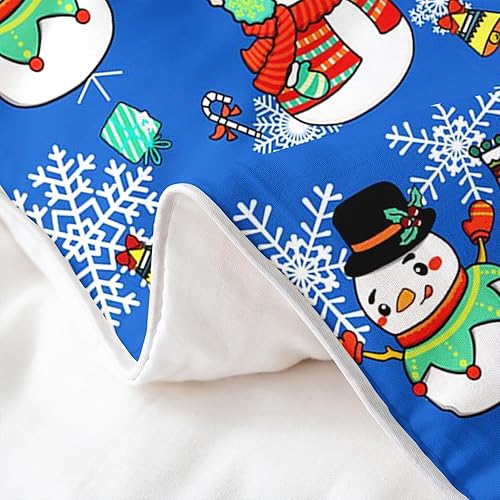 Miniatura 5 de Erosebridal Juego de ropa de cama de 100 % algodón para niños, funda de edredón de copos de nieve de Navidad, funda de edredón de dibujos animados,