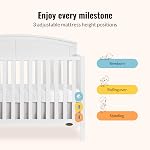 Dream On Me JPMA & Greenguard Gold Certified Storybrooke 5 in 1 Convertible Crib in White, Built of Sustainable Pinewood, 3 Mattress Height Settings, Non-Toxic Water-Based Paint Finish