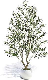 Vitalismo Olive Trees Artificial Indoor: 96% Lifelike - Can't Tell from 6ft | 98% Find More Realism Than Expected - Sturdy Base Premium Quality For Living Room Bedroom - Space-Enhancing Beauty