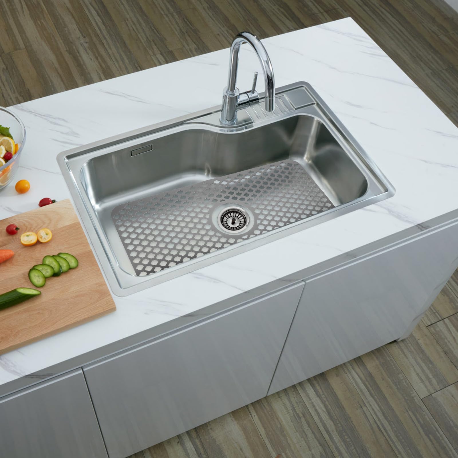 Abaodam Tappetino Drenante Protezione Anti-scivolo in Silicone per Lavello Cucina Funzione di Filtraggio e Drenaggio Rapido per Uso Domestico in Cucina