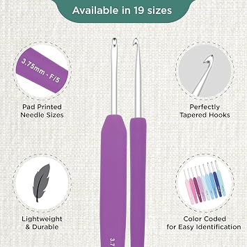 KnitPro Waves 2.0 Single-Ended Crochet Hooks | US Size F (3.75mm)