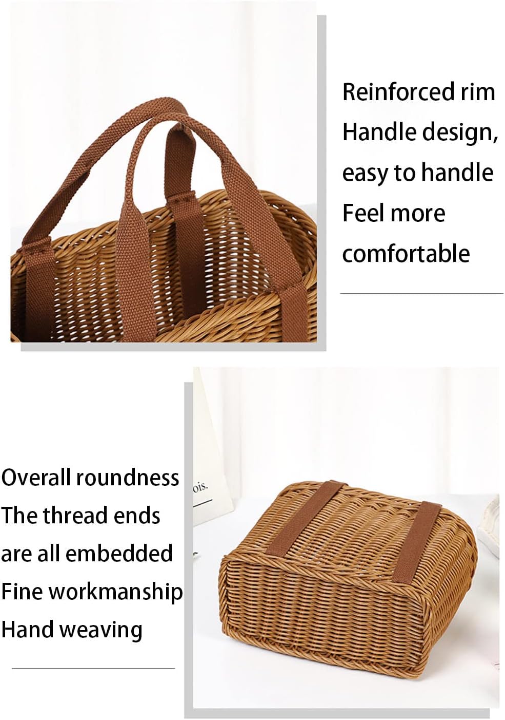 Textile Bag, Grocery Basket, Vegetable Storage Basket raw Materials, Hand Woven, Large Capacity - can be Used to Store Fruits and Vegetables, sundry, etc, Picnic Essentials