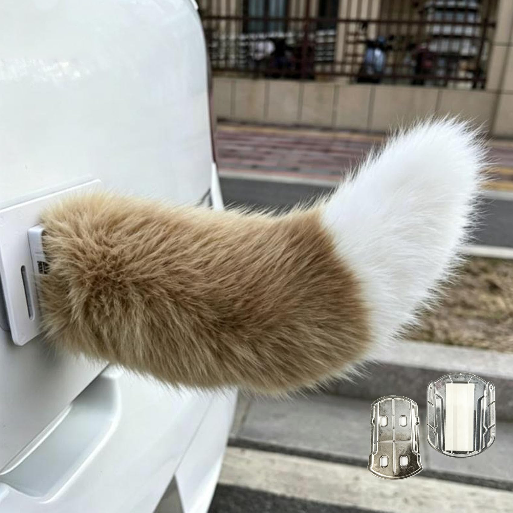 Remote Control Electric Car Tail, Sound Activated Wiggly Plush Cat Tail for Cars, Cosplay,Party Decoration & Themed Events (Color-K)