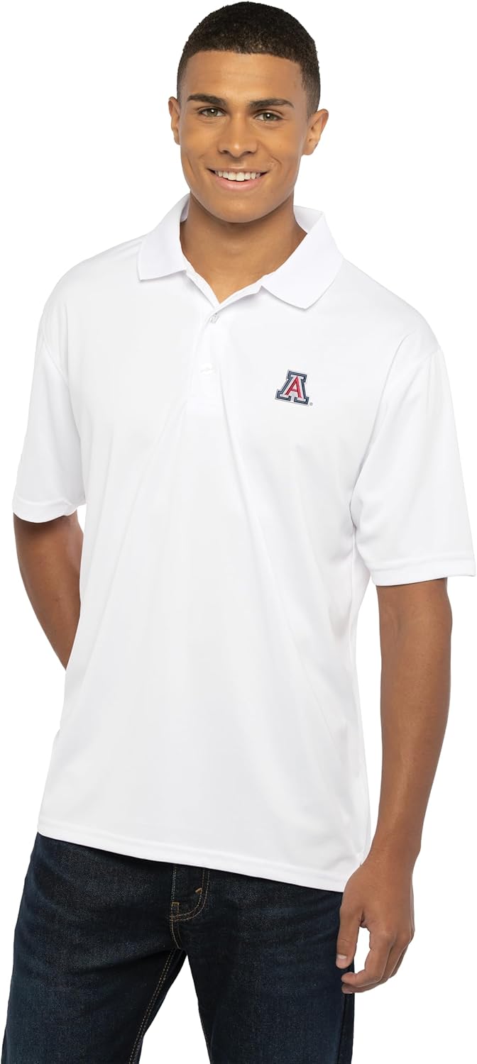 Vantage Apparel NCAA Mens White Men's Collegiate Premium Moisture Wicking Icon Polo