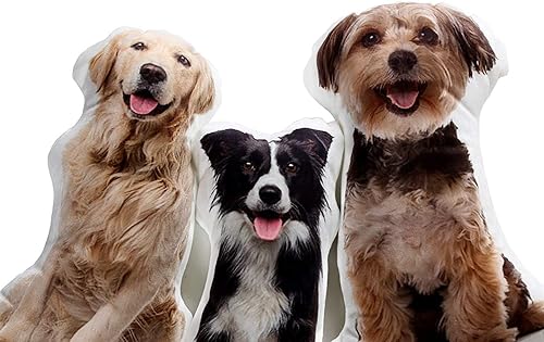 Eyesoul Almohadas personalizadas con imagen, foto personalizada de mascota impresión dúplex 3D cuerpo perro gato almohada regalo creativo para