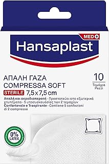 Hansaplast Sterile Soft Tablet 7.5 x 7.5 cm, Soft Gauze, First Aid Tablets, for Cleansing and Protecting Wounds, Sterile D…