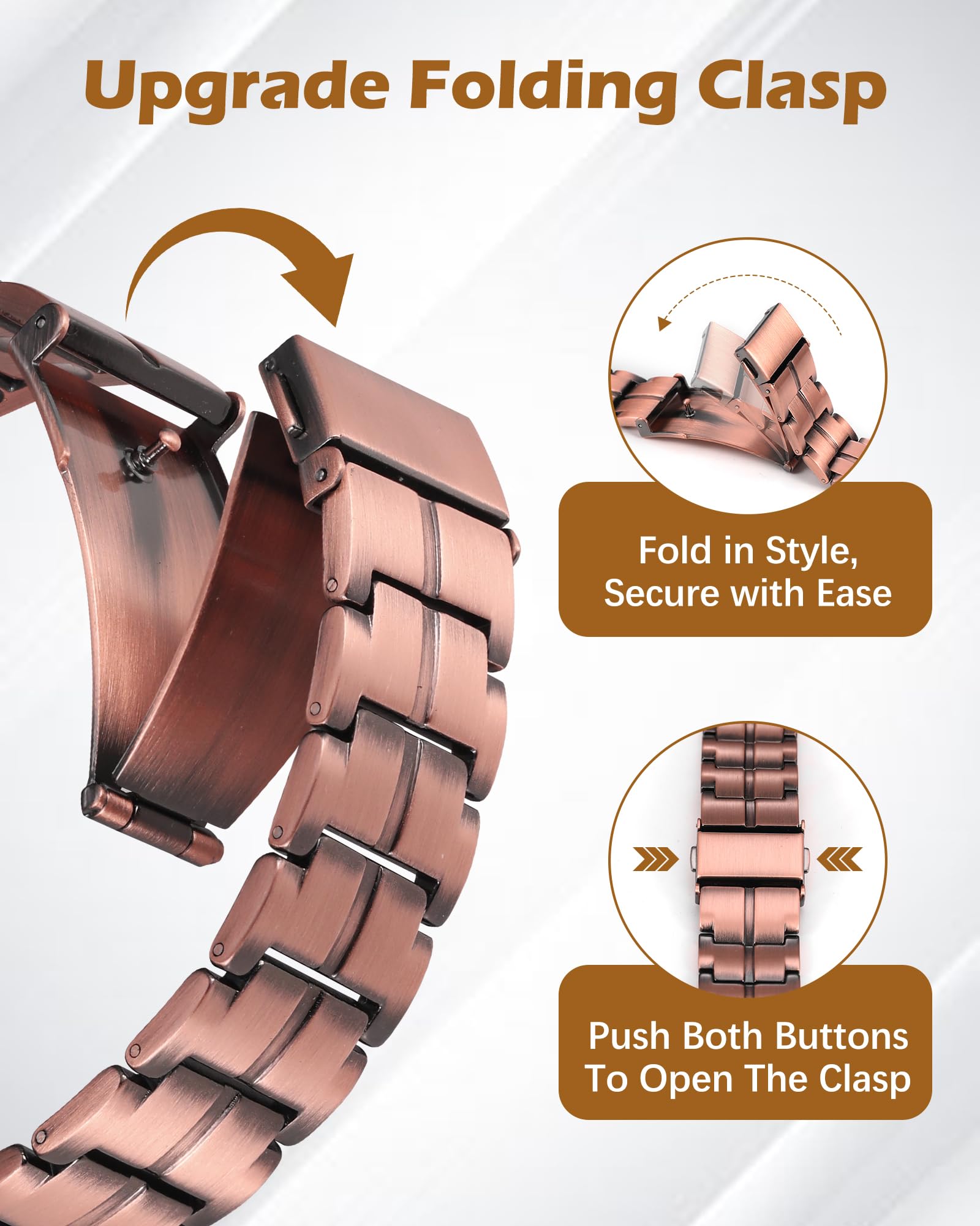 HHRFCS Kupferarmbänder für Männer, 3X Magnetarmbänder für Männer mit extrem starken Magneten, einstellbare Größe und Schmuck-Geschenkbox
