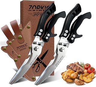 Heavy Duty Professional Poultry Shears Kitchen Scissors, Dishwasher Safe Japan Utility Shears Food Scissors for Chicken, Poultry, Fish, Meat Christmas Gifts for Men Women Mom Dad