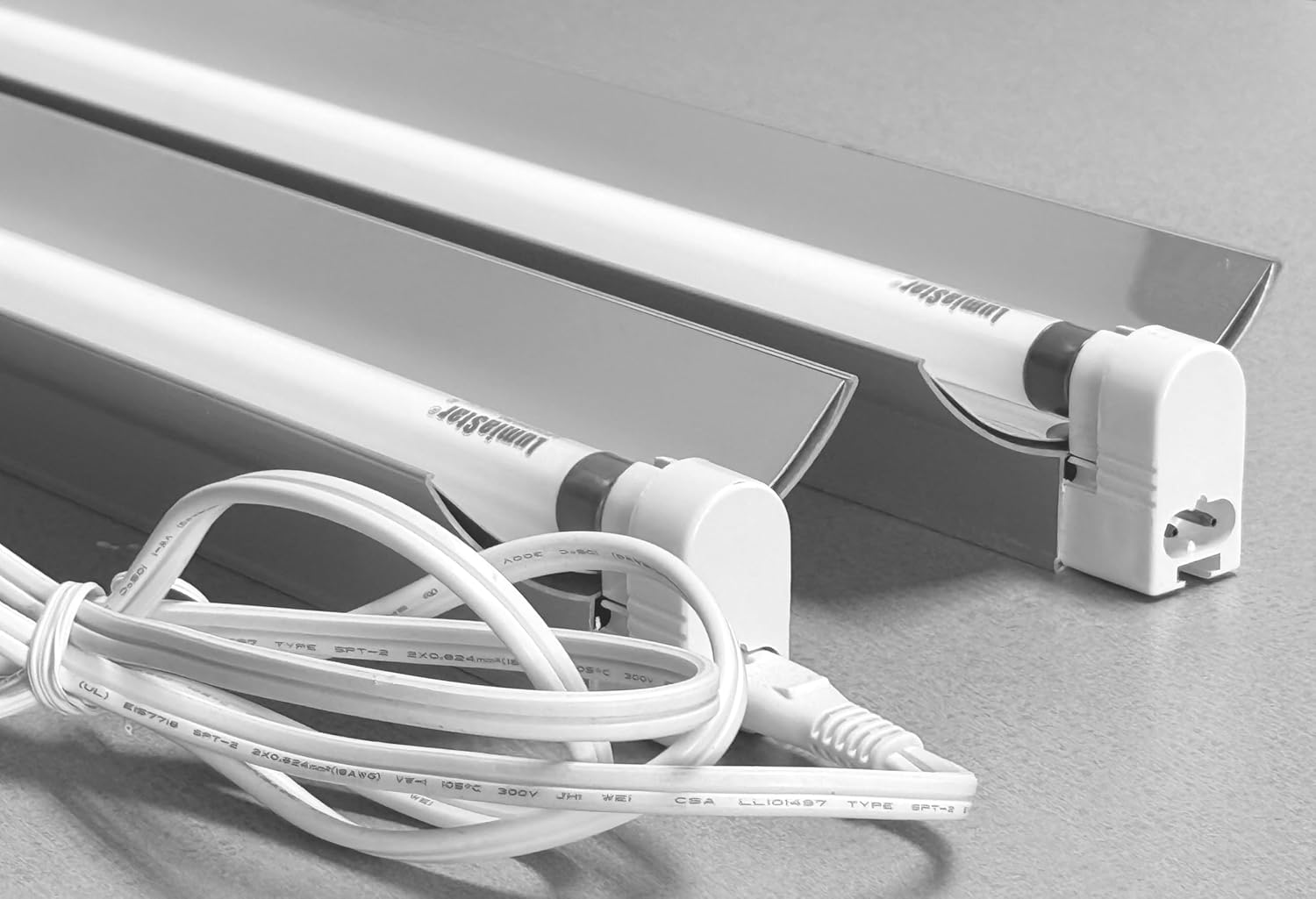 Grow Light Strip, 4 Ft, 54W, 6500K Full Sun Spectrum, 2-Pack, Single Bulb with 4in Wide Reflector