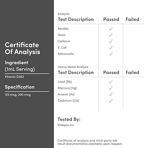 Vista 7 de Double Wood - Gotas líquidas de vitamina D3 K2 K2 de 5,000 UI (5,000 UI de D3 y 200 mcg de 99.9% de K2 MK-7 (K2Vital)) Gotas líquidas de vitamina D