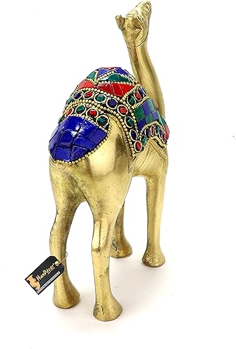 Miniatura 6 de Two Moustaches Piedras preciosas Trabajo 6 pulgadas Latón Camello Showpiece Standard, Paquete de 1