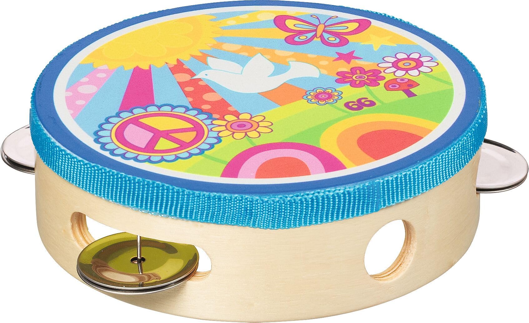 goki 6639 - Musikset blau mit 6 Teilen, Einsteiger Musikinstrumente Spieldose, Mundharmonika, Tamburin, Blockflöte, Maracas, Egg Shaker, buntes goki66 Design, musikalisch Förderung ab 3 Jahre