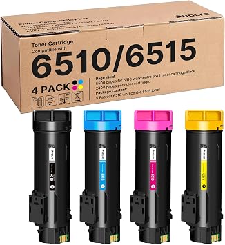 Compatible Workcentre 6515 Toner - Replacement for Xerox Phaser 6510 Toner Work with Xerox Phaser 6510dni 6510n Workcentre 6515dni 6515dn Printer | Phaser 6510 4 Pack