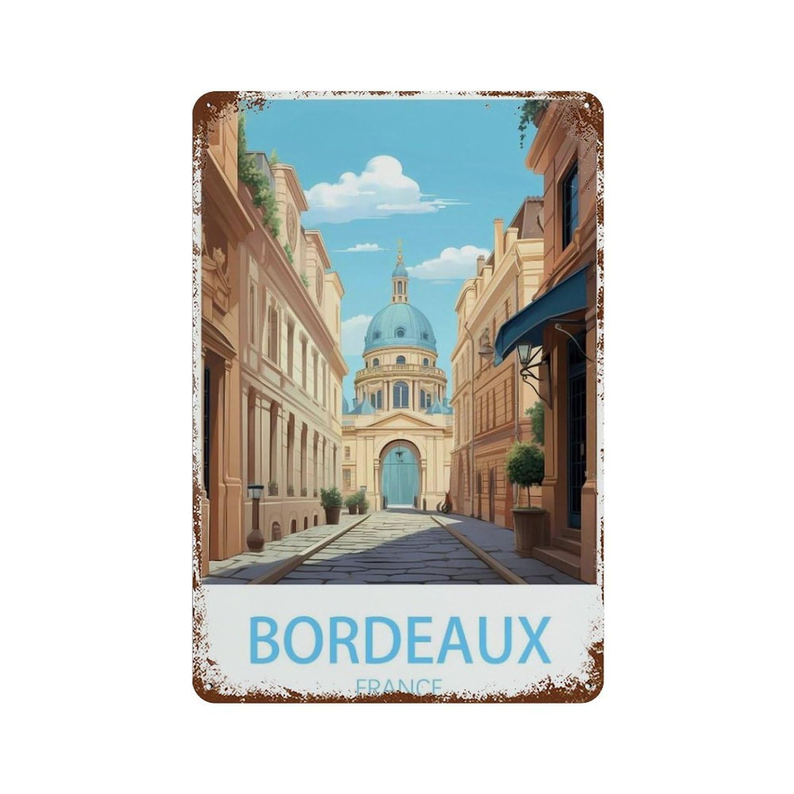 Pgcksk A1 Bordeaux France，Retro Metal Tin Sign/Plaque For Kitchen Lounge Garden Garage Pub Wall/Door(15X30cm）6X12 Inch-N41