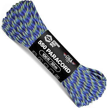 Atwood Rope MFG 550 Paracord 100 Feet 7-Strand Core Nylon Parachute Cord Outside Survival Gear Made in USA | Lanyards, Bracelets, Handle Wraps, Keychain Hydro