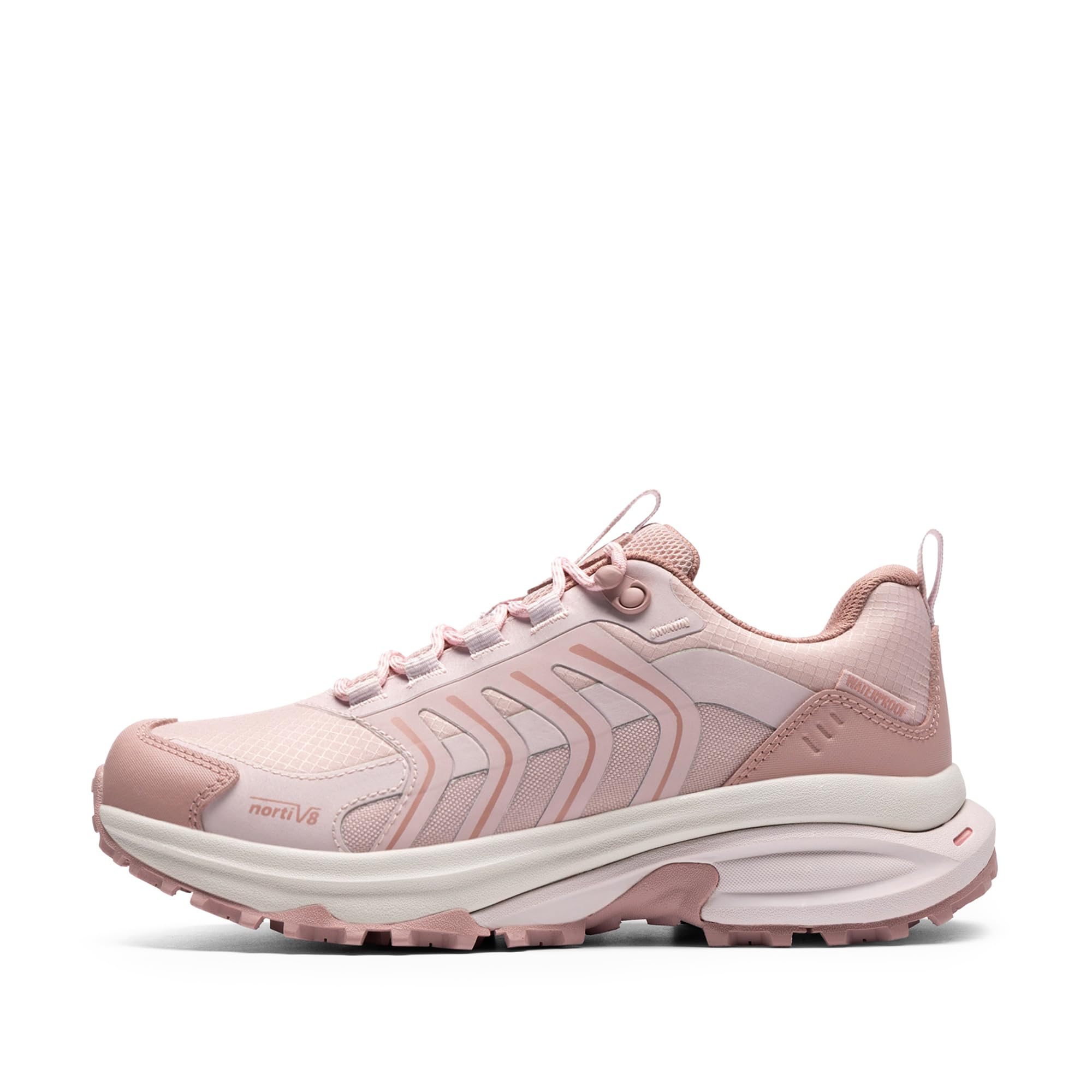 NORTIV 8 Zapatillas de senderismo impermeables para mujer, ligeras, para caminar todo el día, cómodas, antideslizantes, al aire libre, senderismo, camping, escalada, a la moda, Armadillo FieldLite