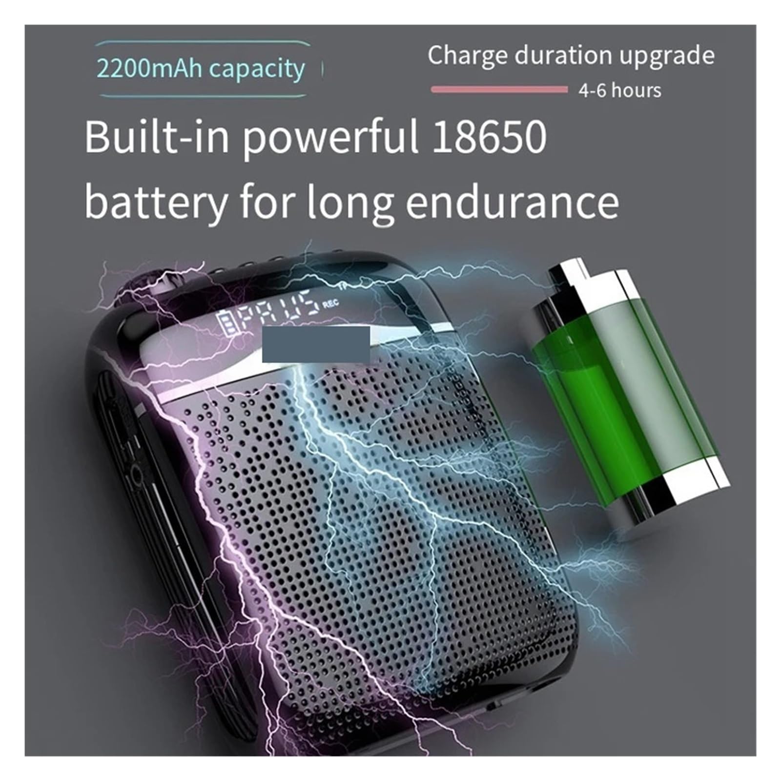 Amplificatori Vocali Wireless Cablati/2.4G Microfono 5.0 Altoparlante Insegnante Scuola Guida Turistica 20W Radio FM Portatile Megafoni per l'Insegnamento(Black-2.4G Wireless)