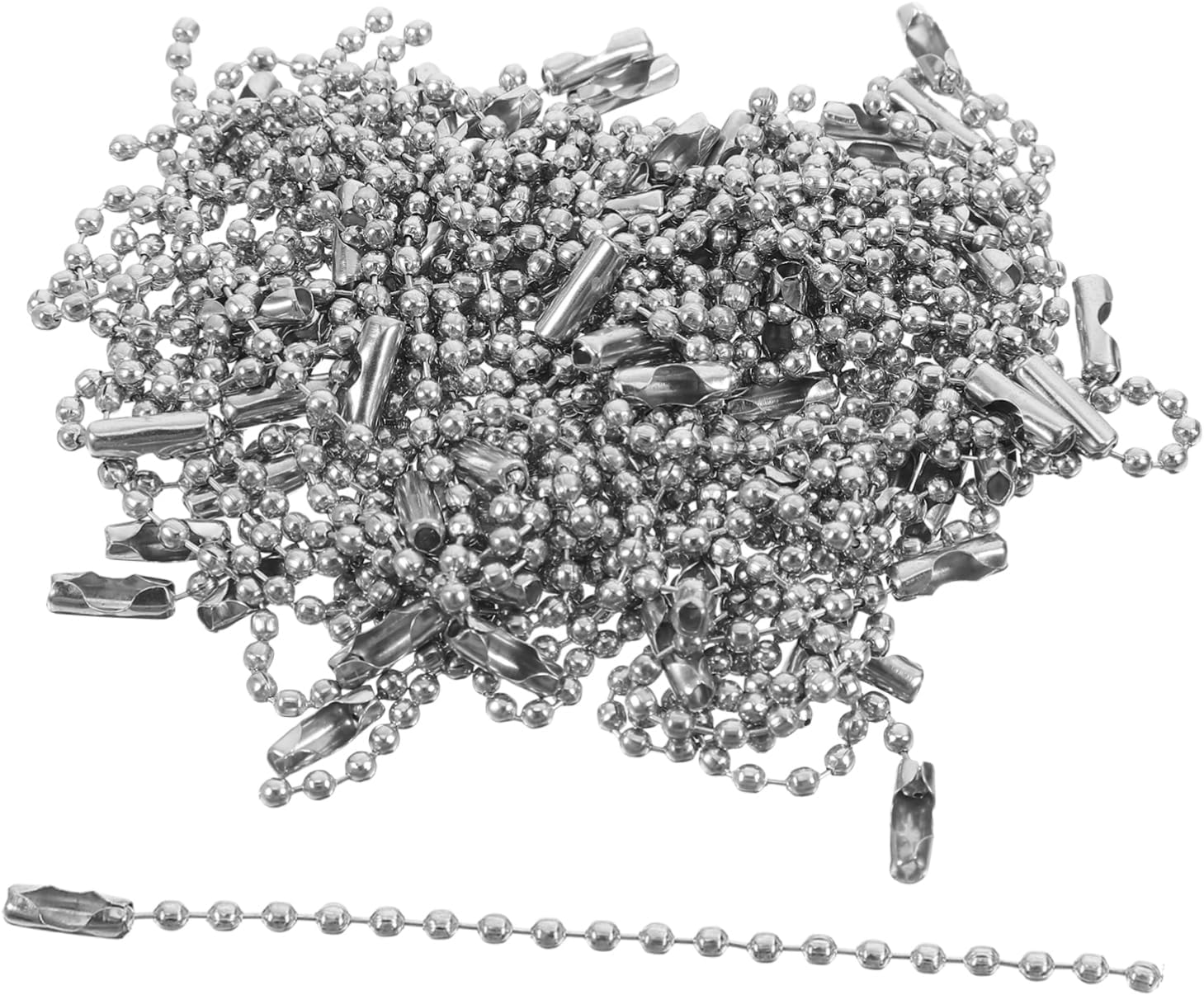 100pcs Bead Chains for Keychain Dog Tags and Crafts Decorative Connectors for Jewelry Making Versatile Crafting Supply