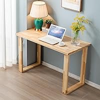 SlimWood 47 Inch Solid Wood Desk - Home Office Computer Gaming Study Writing Desk for Small Spaces, Easy Assembly