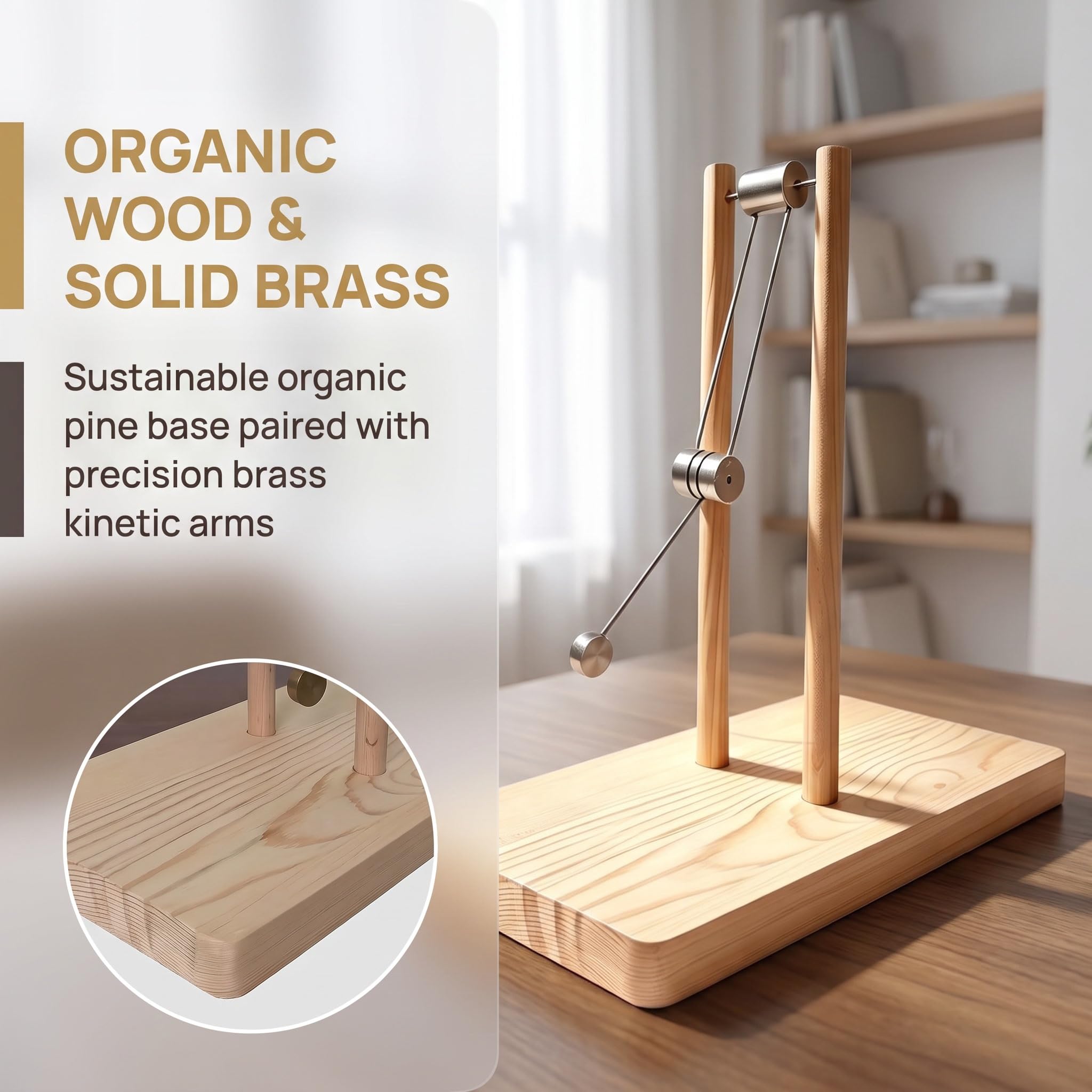 Pendolo Doppio Del Caos In Legno, Modello Dimostrativo Di Fisica Da Assemblare Fai-da-te, Scultura Di Energia Cinetica Da Scrivania, Decorazione Artistica Scientifica Per Casa, Ufficio E Studio,