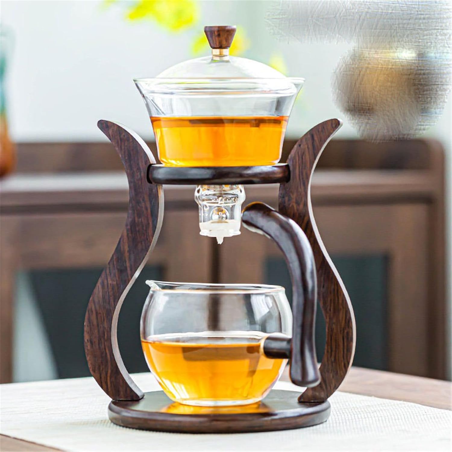 Glass Automatic Tea Set, Magnetic Integrated Teapot System-suit1