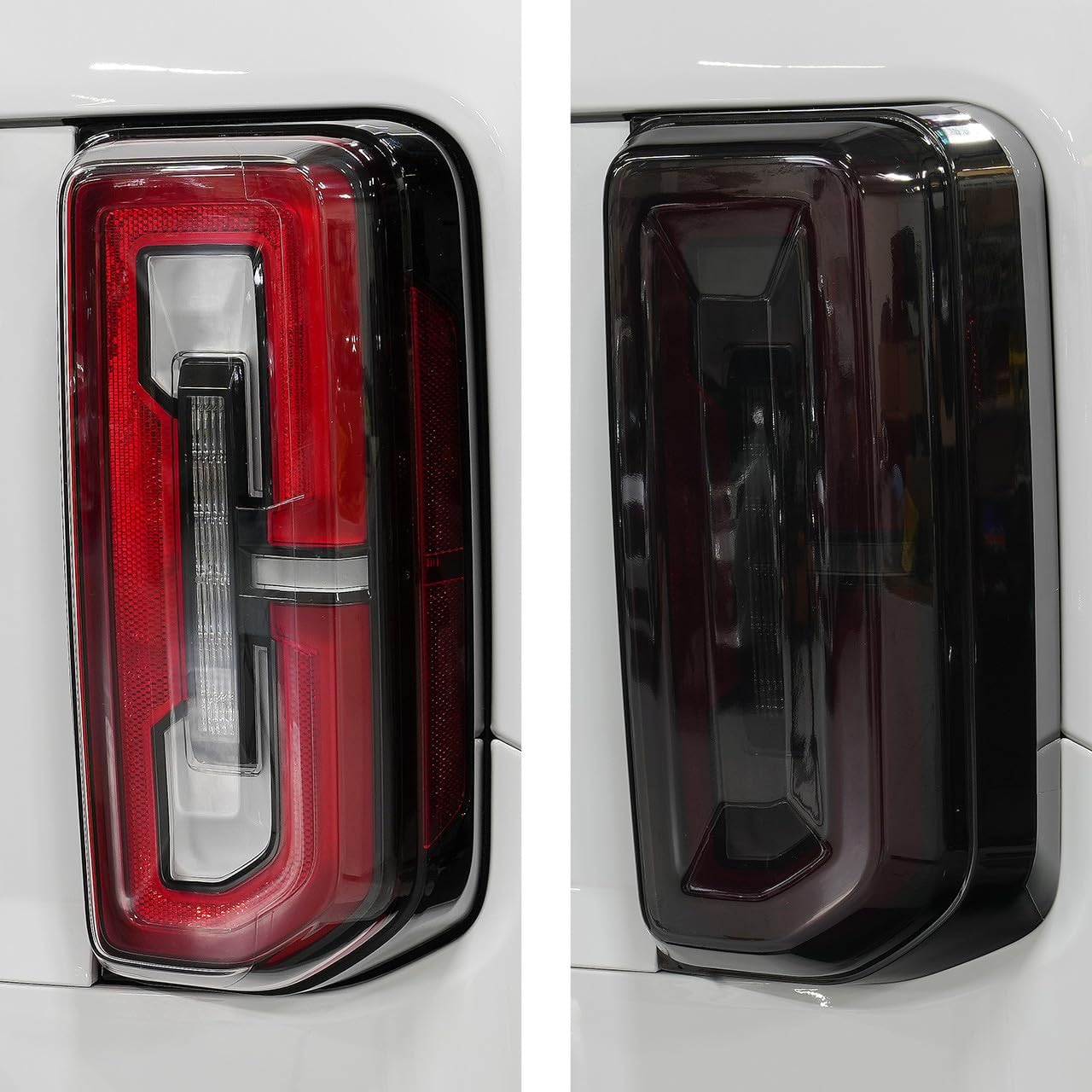 IAG I-Line Smoked LED Tail Light Covers for Ford Bronco 2021+ 2/4 Door (OEM LED Taillights ONLY, Does not fit Base or Sport models)