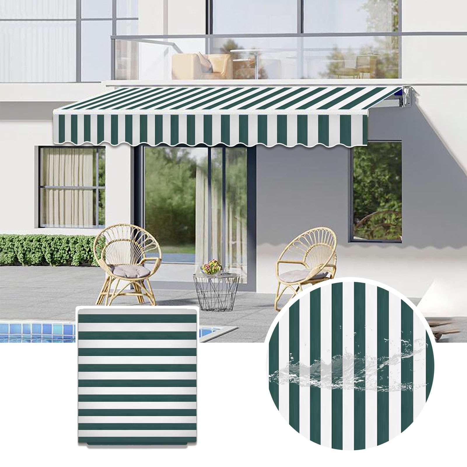 Voile d'ombrage extérieur pour fenêtre et porte, bâche de rechange pour store de terrasse