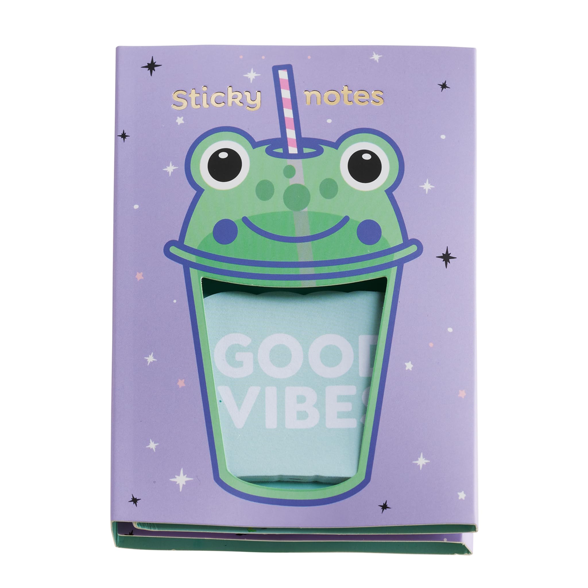 Back2Fun - Frog Sticky Notes, 10 Pads with 250 Sheets, Sticky Notes Kawaii Fun Multiformat, Ideal for School Planners and Notebooks with Fun Organization